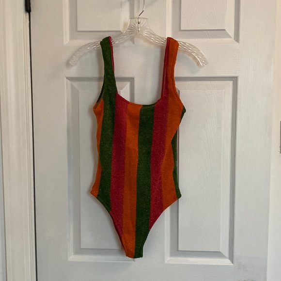 FARM Rio | Shimmering Striped One-Piece Swimsuit - Picture 4 of 12